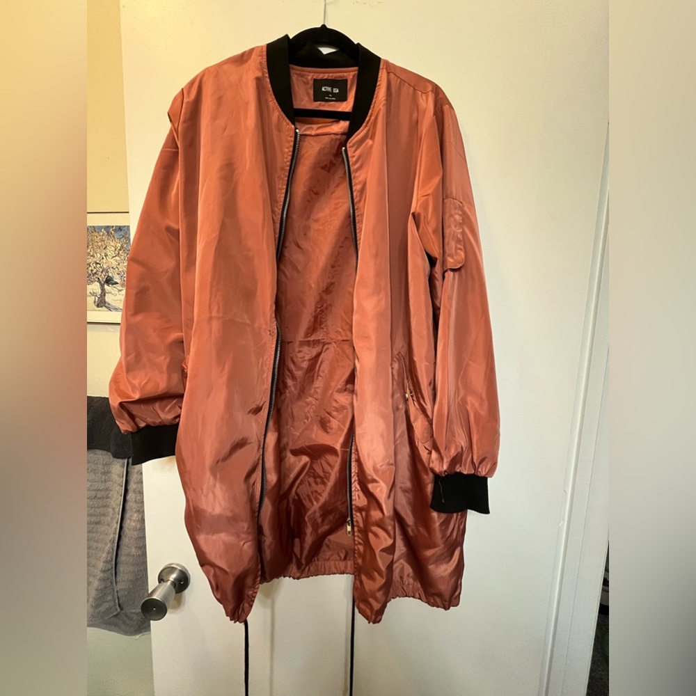 Active USA pink mauve zip up windbreaker jacket | Size 2X